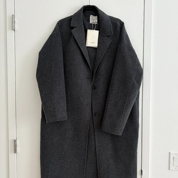 TOTEME Doublé cocoon coat charcoal melange - Picture 2 of 8